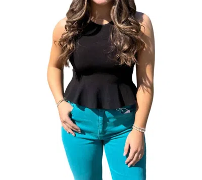 Mable Until Next Time Peplum Knit Top In Black