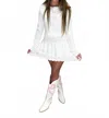 Mable Women's Bow Knit Button Top And Skirt Set In White In White