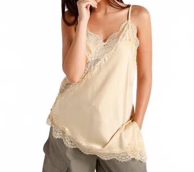Mable Women's Dreamy Drape Lace Top In Yellow