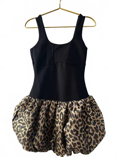 Mable Women's Karley Bubble Hem Mini Dress In Multi In Black