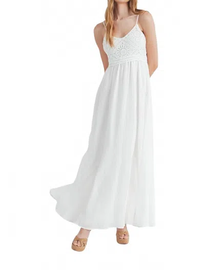 Mable Women's  Crochet Bodice Dress In White