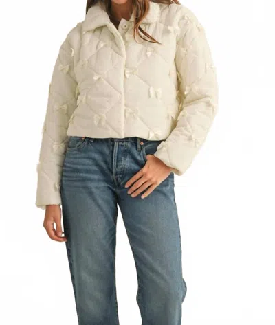 Mable Women's Quilted Bow Detailed Jacket In Cream In Neutral