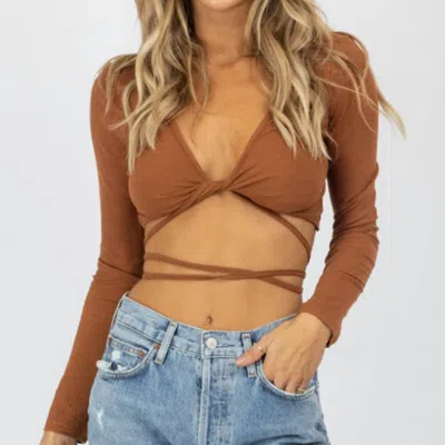 MABLE WRAP DETAIL LONG SLEEVE CROP