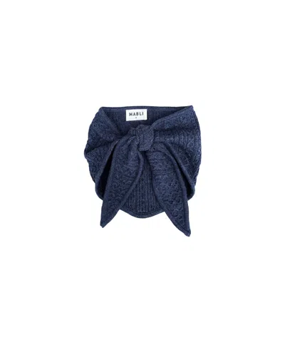 Mabli Women's Blue Tonnog Necktie - Denim Melange