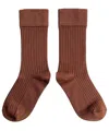 Mabli Women's Brown Merino Wool Socks - Sandalwood In Brown