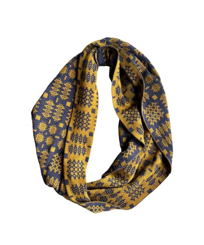 Mabli Women's Gold / Brown / Blue Carthen Mawr Loop Scarf - Ink / Sienna In Gold/blue/brown