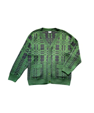 Mabli Women's Green / Black Eryri Cardigan - Monstera / Umber In Green/black