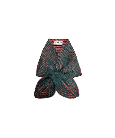 Mabli Women's Green Ffyn Skater Scarf - Winter Rose/pine