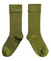 Mabli Women's Green Merino Wool Socks - Lichen In Green