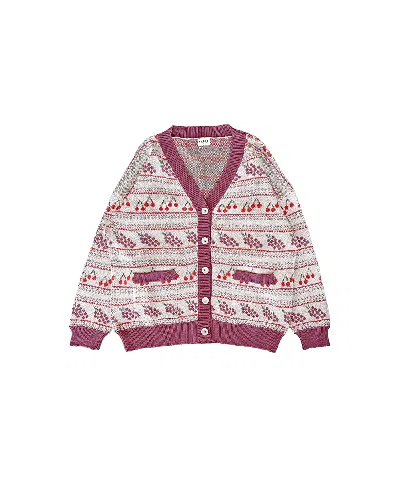 Mabli Women's Neutrals / Purple / Red Mio Cardigan - Pearl In Brown