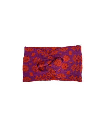 Mabli Women's Orange / Pink Carthen Merino Headband - Violet / Pumpkin In Red