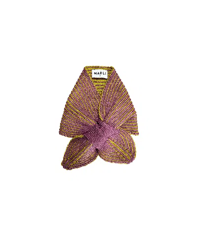 Mabli Women's Purple Ffyn Skater Scarf - Damson/moss