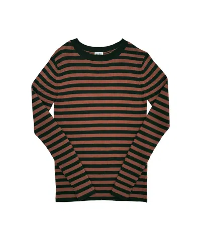 Mabli Women's Seilio Skinny Rib - Ivy Sandalwood Stripe In Brown