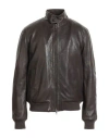 Mabrun Man Jacket Chocolate Brown Size 44 Leather