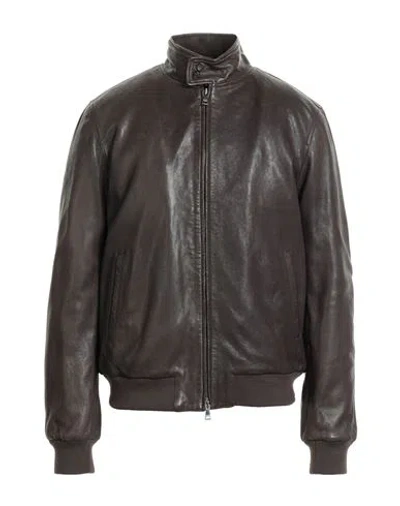 Mabrun Man Jacket Chocolate Brown Size 44 Leather