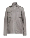 Mabrun Man Jacket Grey Size 40 Leather In Gray