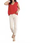 Mac & Me High Rise Slim Straight Pants In White In White