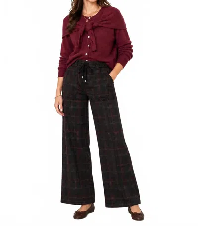Mac & Me Ponte Knit Wide Leg Pants In Black Cherry In Multi