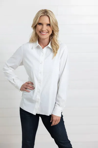 Mac & Me Relaxed Fit Button-down Shirt In White