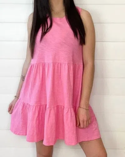 Mac & Me Tiered Knit Dress In Pink