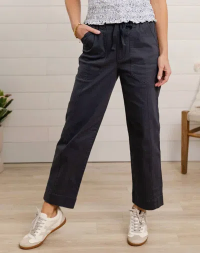 Mac & Me Ultra Skyrise Paper Bag Straight Leg Pants In Orion In Blue