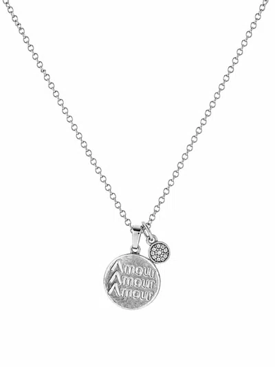 Mac & Me Women's Amour Pendant Necklace In Silver/infinity In Transparent