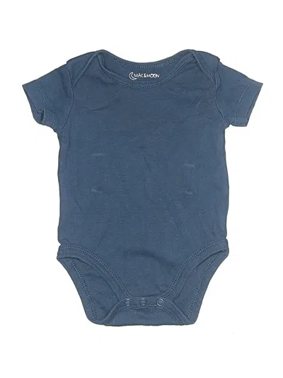 Pre-owned Mac & Moon Babies' Short Sleeve Onesie In Blue