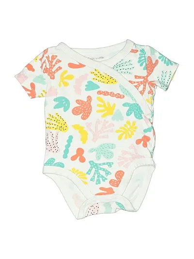 Pre-owned Mac & Moon Kids' Short Sleeve Onesie In White