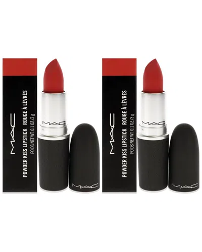 Mac M·a·c Cosmetics 0.1oz Powder Kiss Lipstick - 915 Lasting Passion - Pack Of 2 In White