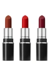 Mac Cosmetics Everyday Luxury Mini Lustreglass Lipstick Trio Holiday Gift Set $45 Value In Red