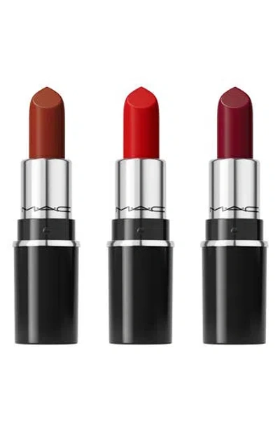 Mac Cosmetics Everyday Luxury Mini Lustreglass Lipstick Trio Holiday Gift Set $45 Value In Red
