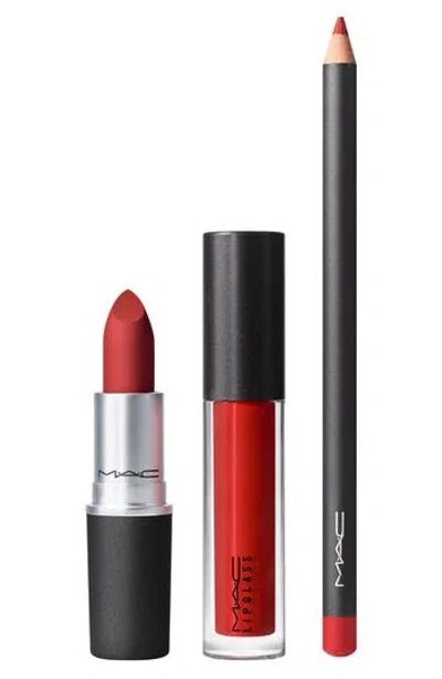 Mac Cosmetics Lip Kit 3-piece Set (nordstrom Exclusive) $73 Value In Ruby Woo