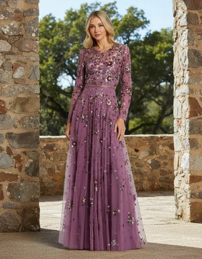 MAC DUGGAL 10063 LONG SLEEVE FORMAL BEADED MOTHER OF THE BRIDE DRESS