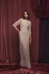 Mac Duggal 10099 Beaded Long Formal Mother Of The Bride Sequin Dress In Neutral