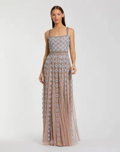 Mac Duggal 10106 Long Formal A Line Beaded Prom Dress In Brown