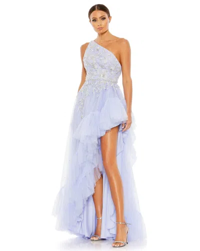 Mac Duggal 11265 Prom One Shoulder High Low Dress In Purple