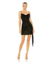 Mac Duggal 11661 Short Fitted Sequin Cocktail Mini Dress In Black