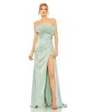 Mac Duggal 11690 Long Formal Feather Prom Dress In Green