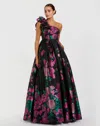 Mac Duggal 11967 3d Floral Long Formal Ball Gown Prom Dress In Multi