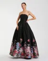 Mac Duggal 11970 Long Ball Gown Floral Prom Dress In Black