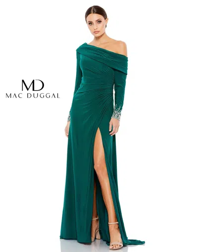 Mac Duggal 12231 Long Formal Fitted Evening Dress In Green
