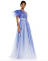 Mac Duggal 20377 Prom Long One Shoulder Ball Gown In Blue