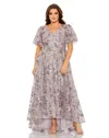 Mac Duggal 20473 High Low A Line Formal Plus Size Dress In Multi