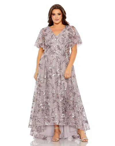 Mac Duggal 20473 High Low A Line Formal Plus Size Dress In Multi