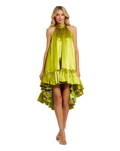 Mac Duggal 20711 High Low Ruffle Cocktail Dress In Green