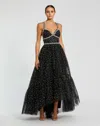 Mac Duggal 20747 Beaded Formal Prom High Low Dress In Black