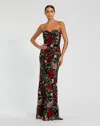 Mac Duggal 20757 Long Fitted Floral Applique Formal Dress In Multi