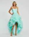 Mac Duggal 20892 Ruffle High Low Prom Dress In Blue