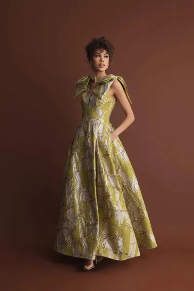 Mac Duggal 21053 Prom Long Formal A Line Evening Dress In Green