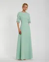 Mac Duggal 2270 Beaded Long A Line Formal Dress In Green